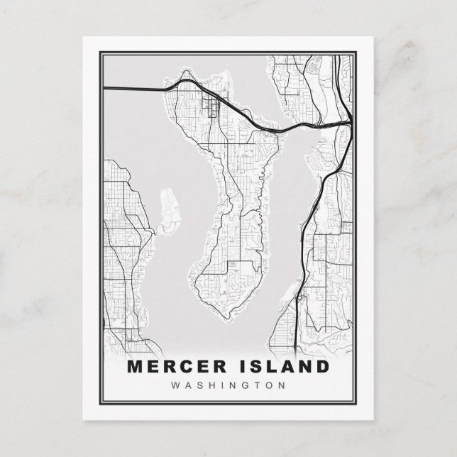 Mercer Island Map Postcard (Front)
