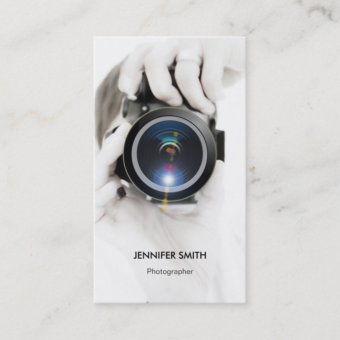 Merchandise Photographer Chic Elegant Photo Business Card Zazzle