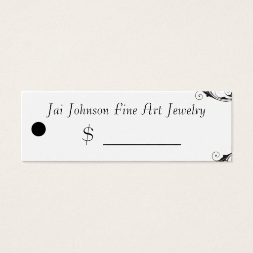 Customizable Merchandise Price Tags (Black &amp; White Swirl) Business Card Templates