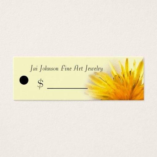 Customizable Merchandise Price Tags (Dandelion) Business Cards
