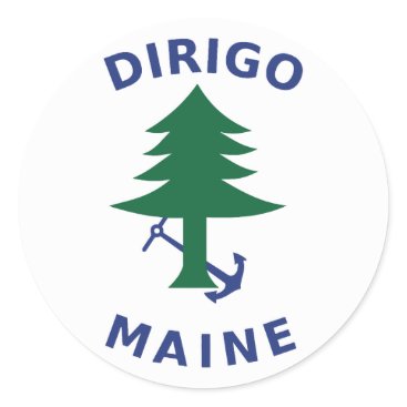 Merchant and Marine Flag of Maine Classic Round Sticker Merchant and Marine Flag of Maine Classic Round Sticker