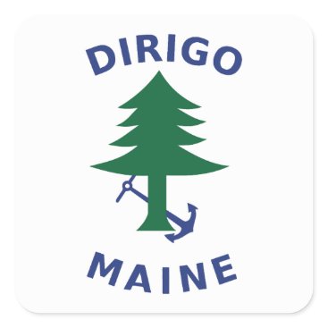 Merchant and Marine Flag of Maine Square Sticker Merchant and Marine Flag of Maine Square Sticker