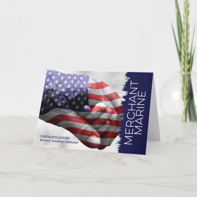 Merchant Marine Academy Graduate Hand in Hand Card (Front)