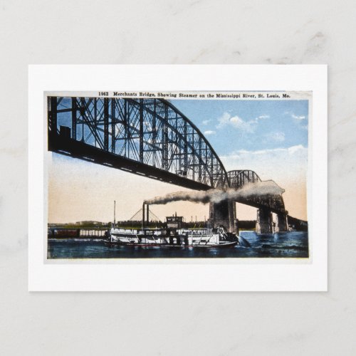 Merchants Bridge Mississippi River St Louis MO Postcard