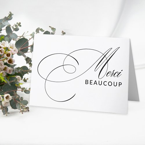 Merci Beaucoup Elegant Calligraphy Thank You