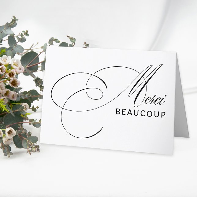Merci Beaucoup Elegant Calligraphy Thank You (A simply elegant way to say thanks.)