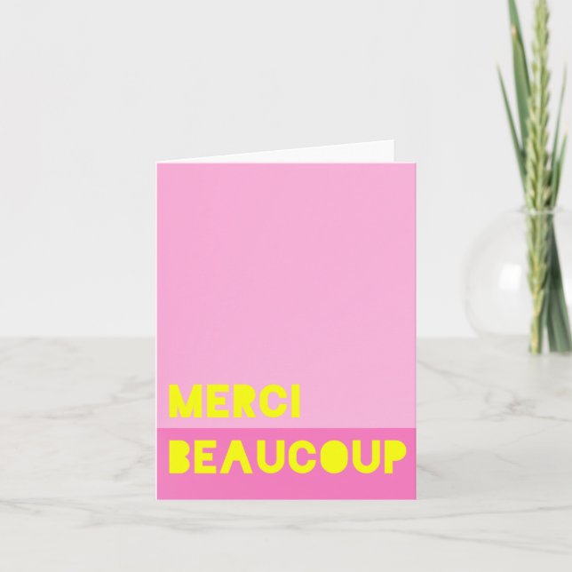 Merci Beaucoup Letterpress Thank You Card (Front)
