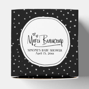 "Merci Beaucoup" Paris Personalized Baby Shower Favor Boxes