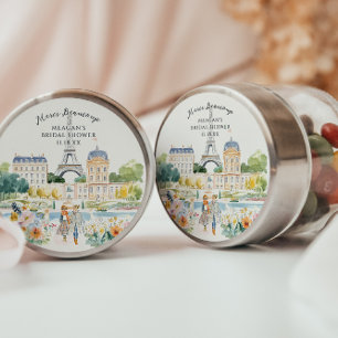 Merci Beaucoup   Parisian Watercolor Garden Classic Round Sticker
