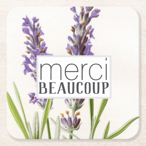 Merci Beaucoup Thank You Lavender Paper Coasters