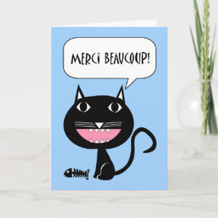 Merci Beaucoup, Thanks for Dinner in French Letterpress Thank You Card