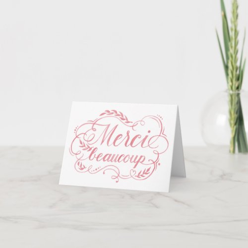 Merci Beaucoup Watercolor Lettering Thank You Card
