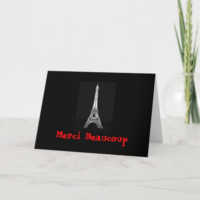 Merci Eiffel Thank You Card (Front)