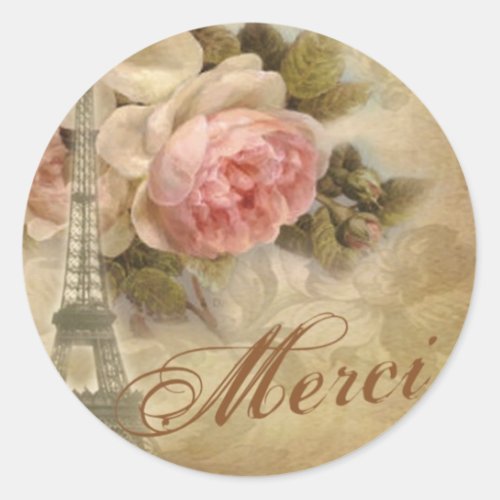 Merci Eiffel Tower Thank You Sticker