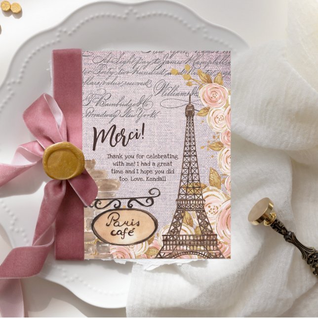 Merci Floral Paris Cafe Thank You Card (Creator Uploaded)