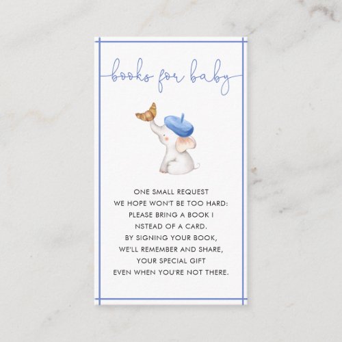 Merci French Bebe Blue Boy Books For Baby Enclosure Card