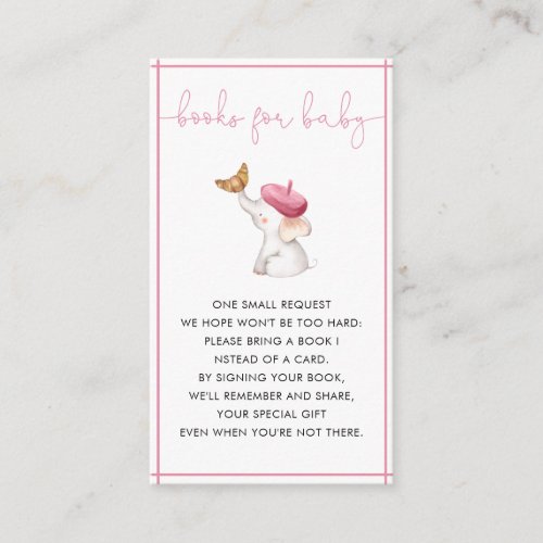 Merci French Bebe Pink Girl Books For Baby  Enclosure Card - Merci French Bebe Pink Girl Books For Baby Enclosure Card 