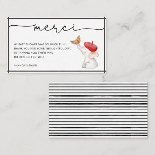 Merci French Gender Neutral Baby Shower Thank You Enclosure Card