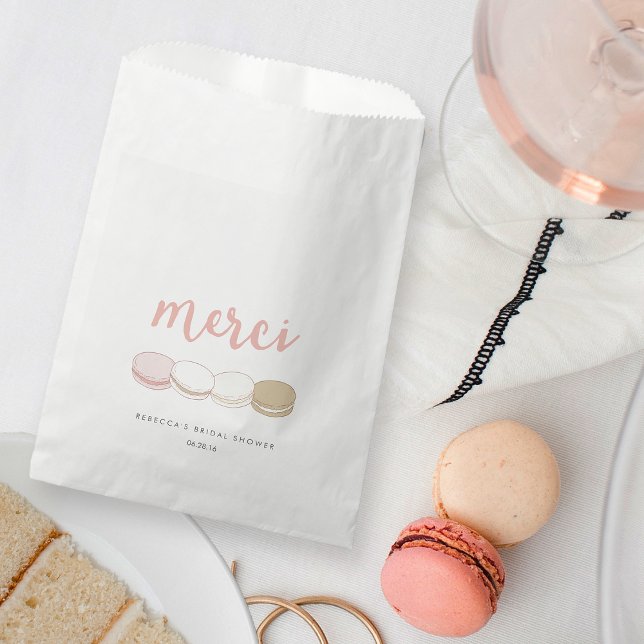 Merci French Macarons Bridal Shower Favor Bag (Creator Uploaded)
