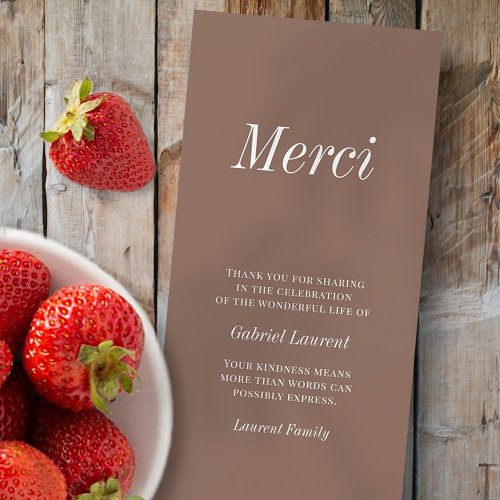 Merci French Modern Typography Memorial Thank You