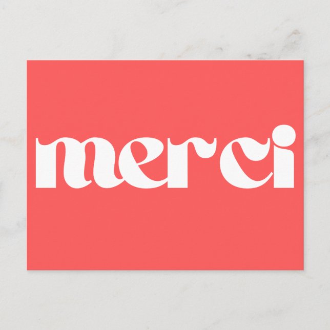 Merci, French thank you  Postcard (Front)