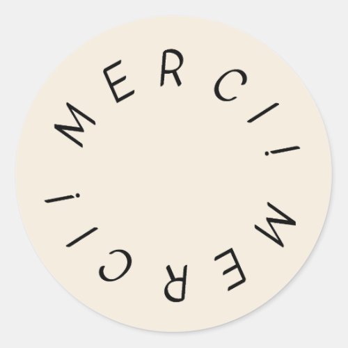 Merci Hand Drawn Simple Design Thank You Sticker