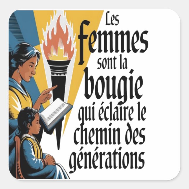 Merci pour ton grand dévouement square sticker (Front)