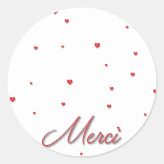 Merci Red Hearts Stickers