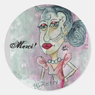 Merci! Sticker_Lady No. 3 Classic Round Sticker