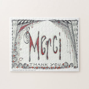 "Merci - Thank You" Jigsaw 8x10 or 11x14 Jigsaw Puzzle