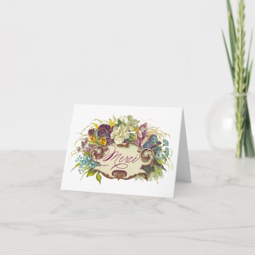 Merci Vintage Inspired Bouquet Thank You Notes