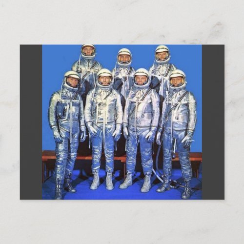 merCURY 7 astronauts Postcard