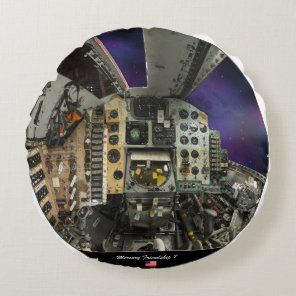 Mercury 7 cabin round pillow