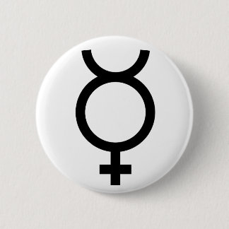 Mercury alchemical symbol pinback button