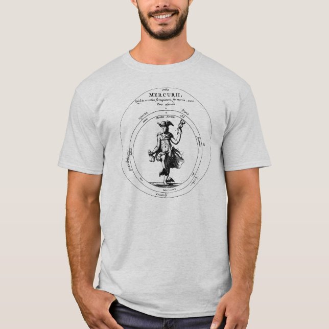 Mercury and Caduceus Alchemical Mercurius T-Shirt (Front)