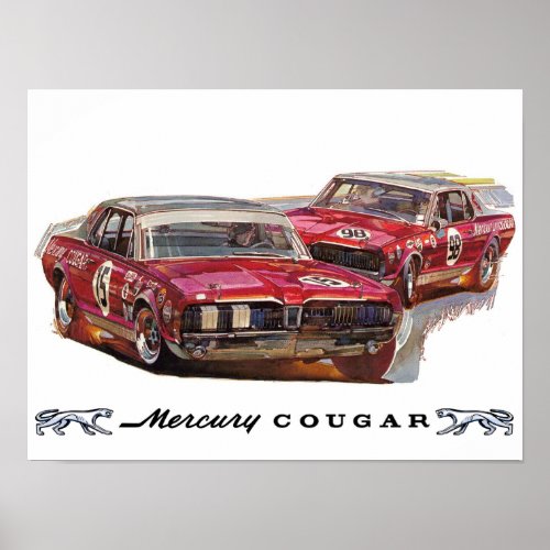 Mercury Cougar Trans-Am Racing Poster