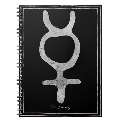 Mercury hammered silver stylized planet symbol  notebook