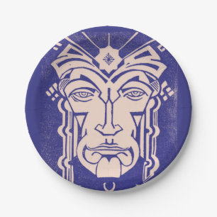 Mercury Messenger of Gods Greek Mythology Blue Paper Plates
