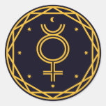 Mercury Occultic Celestial Party Classic Round Sticker