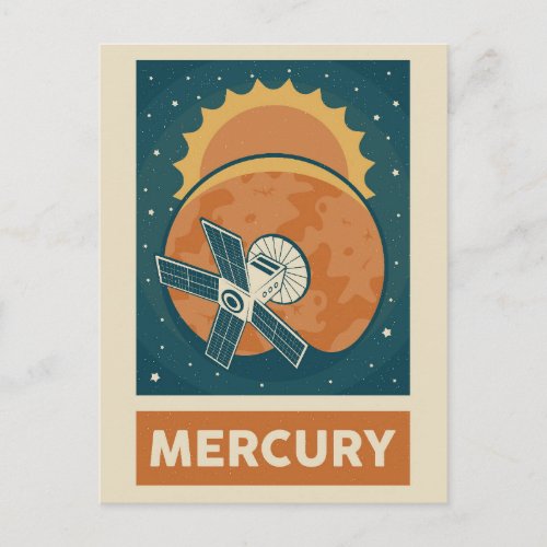 Mercury Retro Galaxy Satellite Postcard