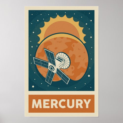 Mercury Retro Galaxy Satellite Poster