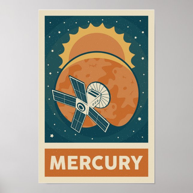 Mercury Retro Galaxy Satellite Poster (Front)