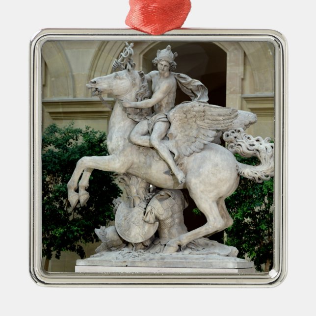 Mercury riding Pegasus Metal Ornament (Front)