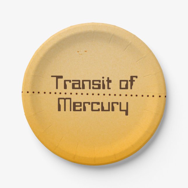 Mercury Transit of the Sun Paper Plates (Front)