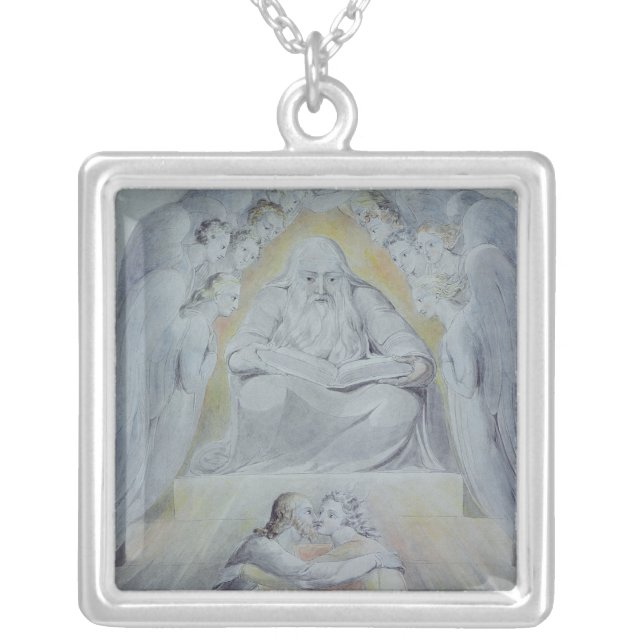Mercy and Truth are met together Silver Plated Necklace (Front)