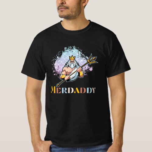Merdaddy Mermaid Security Daddy Fathers Day T_Shirt