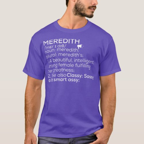 Meredith Name Meredith Definition Meredith Female  T_Shirt