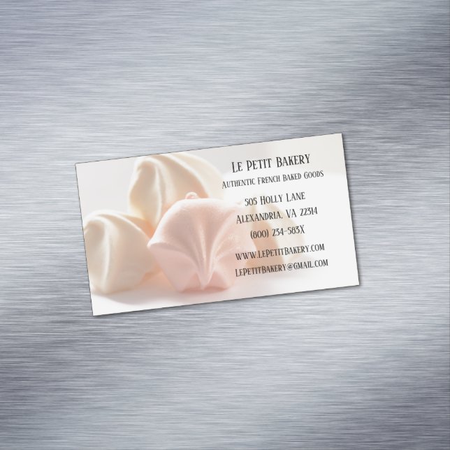 Merengue Food Pastry Chef Bakery Baker Business Card Magnet (In Situ)