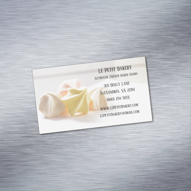 Merengue Food Pastry Chef Bakery Baker Business Card Magnet (In Situ)