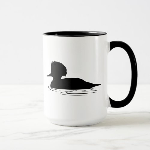 Merganser Duck in Silhouette Mug